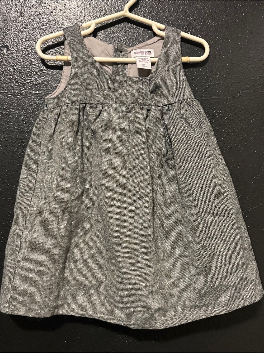 OSHKOSH  GIRLS GREY TWEED SPARKLED JUMPER DRESS SIZE 2T